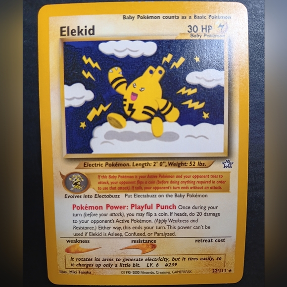 Elekid Pokemon Card - Neo Genesis - 22/111 Rare Non-Holo - Picture 2 of 9